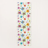 Modern bloemmotief kleurrijk yogamat (Achterkant)