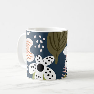 Modern  bloemmotief koffiemok