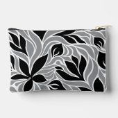 Modern Bloemmotief Monogram Zwarte Grijze Witte Etui (Achterkant)