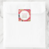 Modern bloemmotief op maat Afstuderen Vierkante Sticker (Tas)