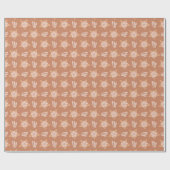 Modern bloemmotief op Terracotta Wrap Cadeaupapier (Vlak)