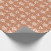 Modern bloemmotief op Terracotta Wrap Cadeaupapier (Hoek)