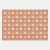 Modern bloemmotief op Terracotta Wrap Inpakpapier Vel (Voorkant 2)