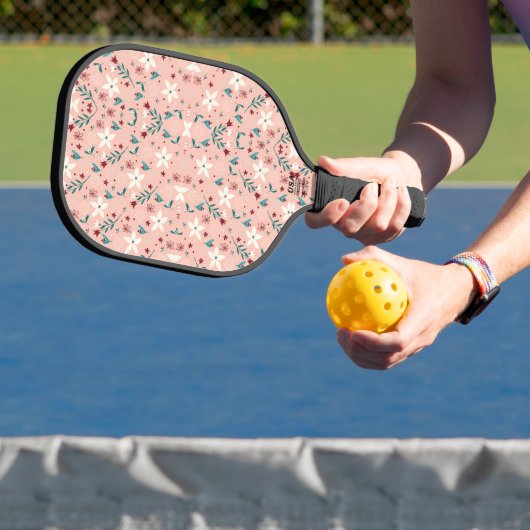 Modern bloemmotief Schattige Pickleball Paddle (Insitu)