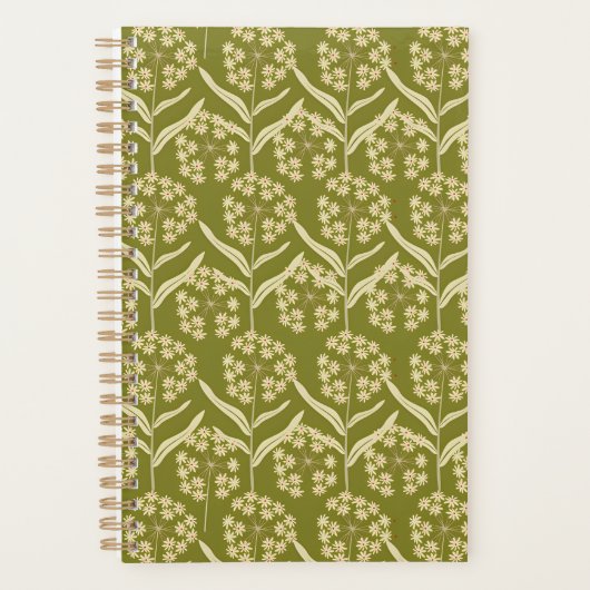 Modern Bloemmotief: Witte Schermbloemen Planner (Voorkant)