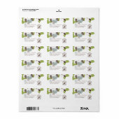 Modern bloemontwerp w Vogelkooien n Tortelduifjes  Etiket (Full Sheet)