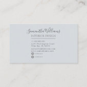 Modern bloempatroon Chic Grey Visitekaartje (Achterkant)