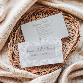 Modern bloempatroon Chic Grey Visitekaartje