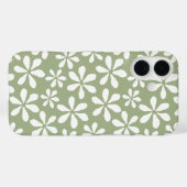 Modern Bloempatroon Chic Sage Groene Girly Bloemen Case-Mate iPhone Case (Achterkant (horizontaal))