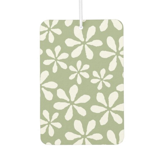 Modern Bloempatroon Chic Sage Groene Girly Bloemen Luchtverfrisser (Voorkant)