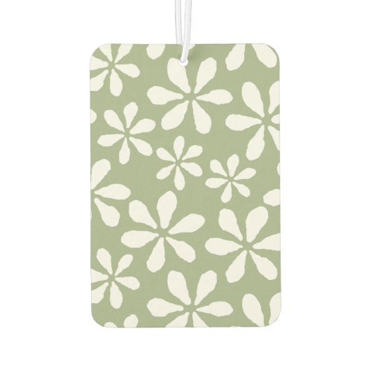 Modern Bloempatroon Chic Sage Groene Girly Bloemen Luchtverfrisser (Achterkant)