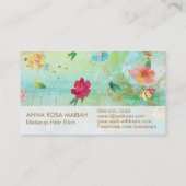 *~* Modern  Bloempatroon Gouden Glitter Visitekaartje (Achterkant)