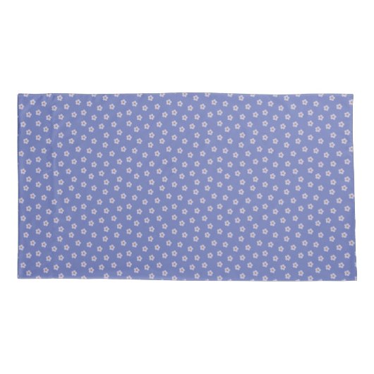 Modern bloempatroon in blauw en taupe kussensloop (Achterkant)