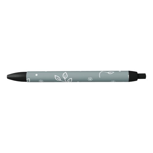 Modern bloempatroon zwarte inkt pen (Voorkant)
