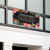 Modern bloemschilderij afstudeerfeest spandoek (Buitenkant Gebouw)