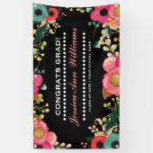 Modern bloemschilderij afstudeerfeest spandoek (Verticaal)