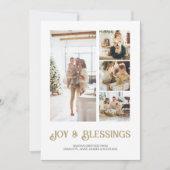 Modern Blok 4 Foto Kerstmis Gepersonaliseerd Feestdagenkaart (Voorkant)