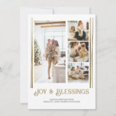 Modern Blok 4 Foto Kerstmis Gepersonaliseerd Feestdagenkaart (Voorkant)