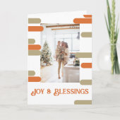 Modern Blok Foto Kerstmis Gepersonaliseerd Feestdagen Kaart (Voorkant)