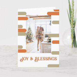 Modern Blok Foto Kerstmis Gepersonaliseerd Feestdagen Kaart