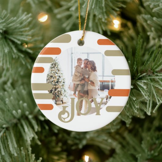 Modern Blok Foto Kerstmis Gepersonaliseerd Keramisch Ornament (Boom)