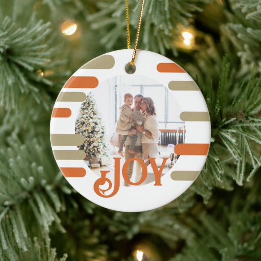 Modern Blok Foto Kerstmis Gepersonaliseerd Keramisch Ornament (Boom)