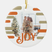 Modern Blok Foto Kerstmis Gepersonaliseerd Keramisch Ornament (Voorkant)