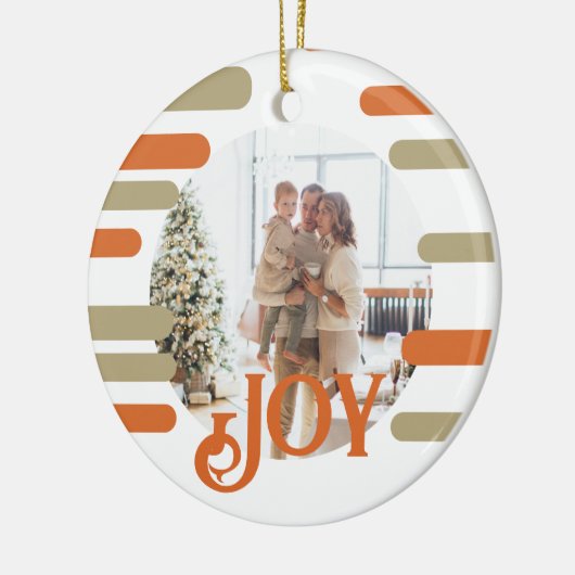 Modern Blok Foto Kerstmis Gepersonaliseerd Keramisch Ornament (Links)