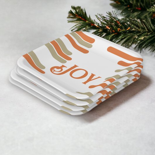 Modern Blok Vreugde Kerstmis Papieren Bordje