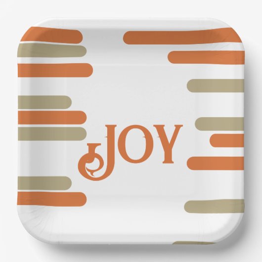 Modern Blok Vreugde Kerstmis Papieren Bordje (Voorkant)