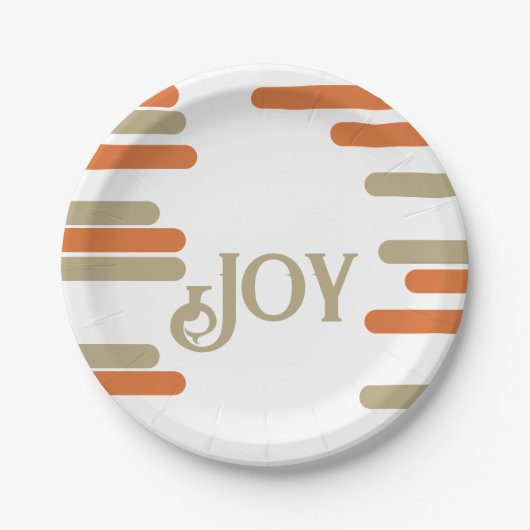 Modern Blok Vreugde Kerstmis Papieren Bordje (Voorkant)