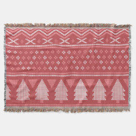 Modern blokachtig kerstboompatroon deken