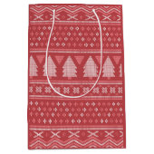 Modern blokachtig kerstboompatroon medium cadeauzakje (Voorkant)