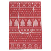 Modern blokachtig kerstboompatroon medium cadeauzakje (Achterkant)