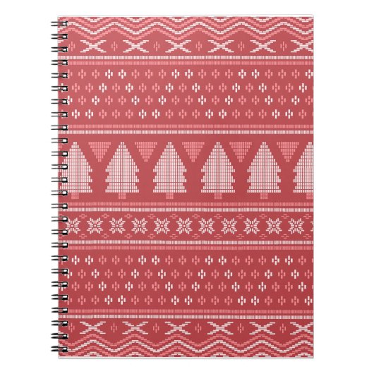 Modern blokachtig kerstboompatroon notitieboek (Voorkant)