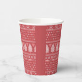 Modern blokachtig kerstboompatroon papieren bekers (Links)