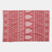 Modern blokachtig kerstboompatroon theedoek (Horizontaal)