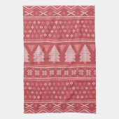 Modern blokachtig kerstboompatroon theedoek (Verticaal)