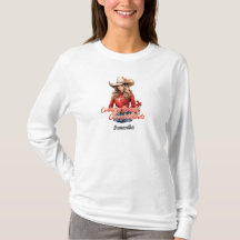 Modern  blond kerst cowgirl met pet