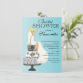 Modern Blonde Bridal Shower Kaart (Staand voorkant)