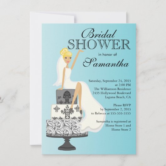 Modern Blonde Bridal Shower Kaart (Voorkant)