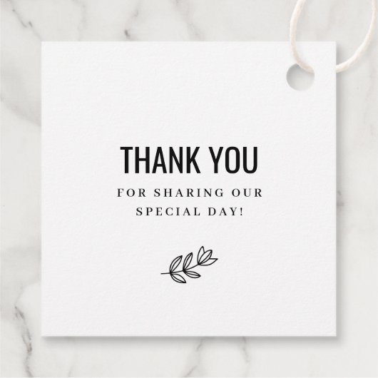 Modern Bloom Wedding Monogram Bedankt Bedankjes Labels (Achterkant)