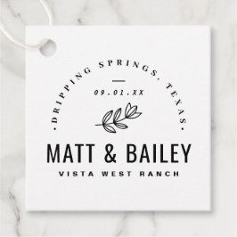 Modern Bloom Wedding Monogram Bedankt Bedankjes Labels
