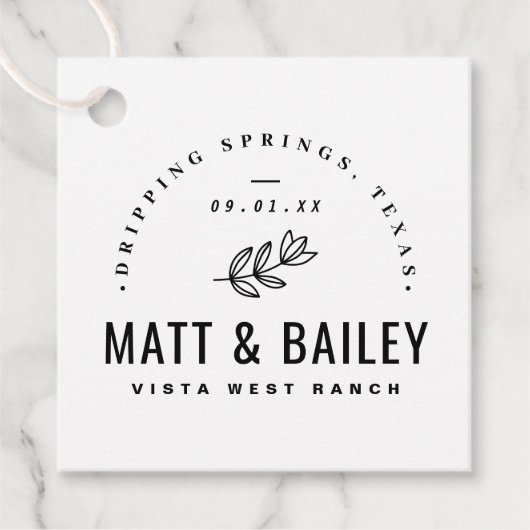 Modern Bloom Wedding Monogram Bedankt Bedankjes Labels (Voorkant)