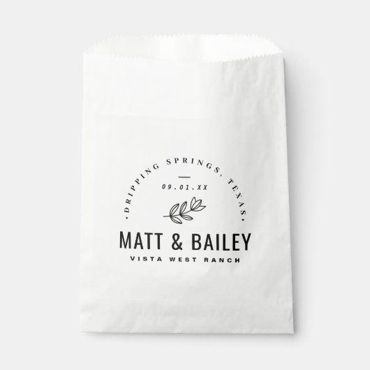 Modern Bloom Wedding Monogram Bedankt Bedankzakje (Voorkant)