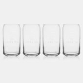 Modern Bloom Wedding Monogram Blikvorm Glas (Achterkant)