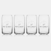 Modern Bloom Wedding Monogram Blikvorm Glas (Voorkant)