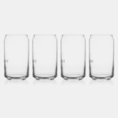 Modern Bloom Wedding Monogram Blikvorm Glas (Links)