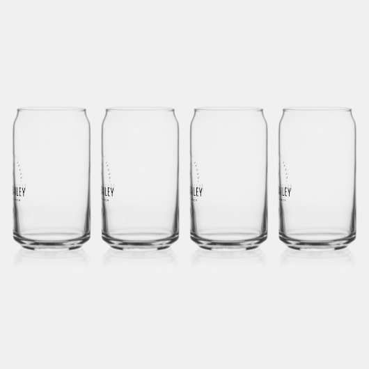 Modern Bloom Wedding Monogram Blikvorm Glas (Links)