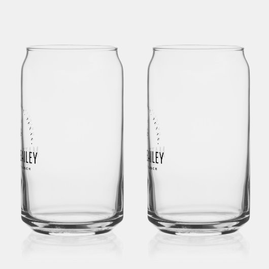 Modern Bloom Wedding Monogram Blikvorm Glas (Links)